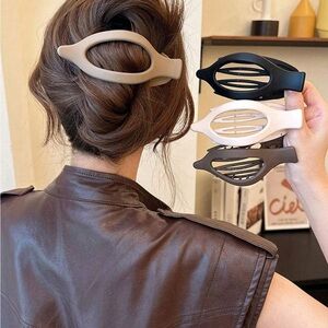 4 Pcs Stylish Hair Clips Set in Neutral Tones